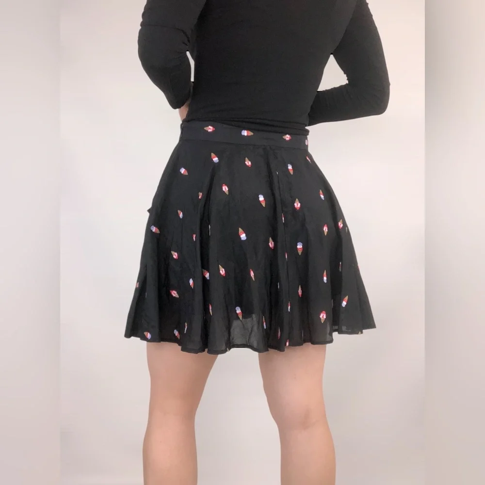SOLD Fleur du Mal Cotton Silk Ice Cream Embroidered Mini Skirt Croquette - Picture 7 of 10